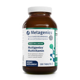 Metagenics Multigenics, tabletas diarias para cubrir nutrientes esenciales y apoyar la vitalidad.