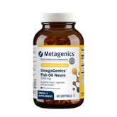 Metagenics OmegaGenics Neuro, botella: impulso diario para la salud cerebral.