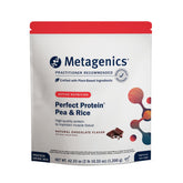 Metagenics Perfect Protein Pea & Rice en envase de 30 porciones para nutrición diaria.