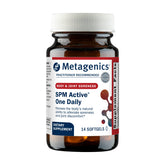 Metagenics SPM Active, botella de cápsulas blandas, apoyo articular diario.
