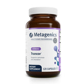 Metagenics Trancor: botella de cápsulas para equilibrio emocional y relajación