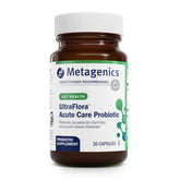 Metagenics UltraFlora Acute Care, botella de probiótico para confort digestivo