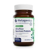 Metagenics UltraFlora Spectrum, bote de cápsulas para apoyar el equilibrio intestinal diario.