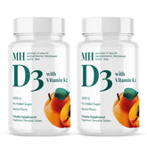MICHAEL'S Vitamin D3 con K2, tabletas masticables albaricoque, apoyo potencial a huesos saludables
