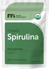 Micro Ingredients espirulina organica polvo 2lb: polvo verde para batidos nutritivos.