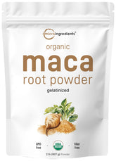 Micro Ingredients Maca Orgánica polvo 2-libras gelatinizada, mejor absorción.
