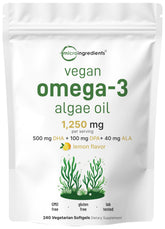 Micro Ingredients Omega3 alga capsulas vegetales con sabor a limon para uso diario