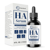 Micro Ingredients Serum hialuronico con botella, cuatro HA para hidratación profunda.