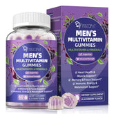 Migcopat multivitamínicos para hombres, gomitas sabor mora, ingesta diaria fácil y sabrosa