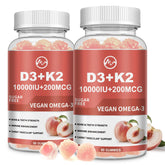 Gomitas M inch D3 K2 en caja para apoyo de huesos y dientes.