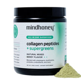 MINDHONEY Colágeno + Super Greens en botella, posible apoyo a cabello y piel.