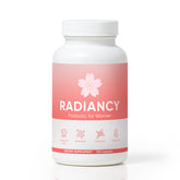 Minyang Radiancy Probiótico frasco frente: apoyo al bienestar femenino diario.