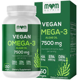 MOM NUTRIX omega-3 alga botella, fuente vegetal sin regusto protegido para uso diario.