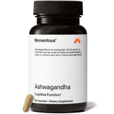 Momentous Ashwagandha envase: apoyo cognitivo diario.