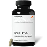 Momentous Brain Drive, botella frontal, apoyo a la concentración durante tareas complejas.
