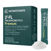 MOMSTAMIN empaque premium, formato stick para uso diario y comodidad.