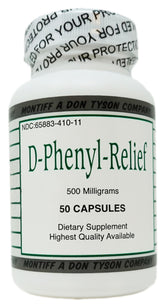 Montiff Puro D-Fenil-Alivio cápsulas 500 mg, uso diario para bienestar general.