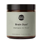 Moon Juice Brain Dust, frasco 1,5 oz para enfoque diario sin cafeína.