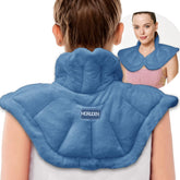 MORLIDEN almohadilla caliente para cuello y hombros con funda de minky suave, cobertura total.