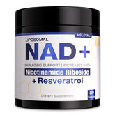 MSLOTAL NAD+ cápsulas en frasco para energía diaria y claridad mental.