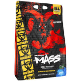 Mutant Mass envase frontal, mostrando la presentación y porciones para ganancia de masa