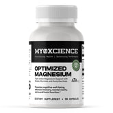 MYOXCIENCE magnesio glicinato taurato en bote volcado para rutina diaria.