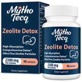 Botella de MythoTecq Zeolita para limpieza diaria y bienestar.