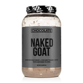 NAKED cabra proteína con chocolate en envase minimalista, ideal para batidos post entrenamiento
