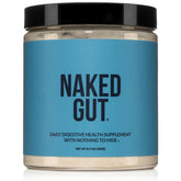 NAKED Gut botella frontal para soporte digestivo diario.
