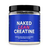 NAKED Lean Creatine HCl en polvo, textura fina para entrenamientos intensos.