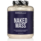 NAKED Vanilla Mass, frente del envase, apoyo a la ganancia de peso con proteína limpia.