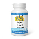 Natural Factors Aceite de Hígado de Bacalao: frasco para apoyo general de salud.