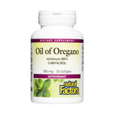 Natural Factors Aceite de Orégano Softgel: envase para apoyar la salud diaria