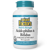 Natural Factors Acidophilus y Bifidus, botella frontal, posible apoyo digestivo diario