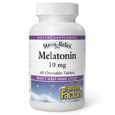 Natural Factors Stress-Relax Melatonina, tableta masticable de menta para dormir naturalmente