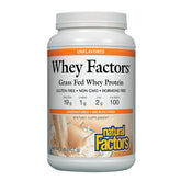 Natural Factors Whey Factors, botella-vertido: proteína de calidad para recuperación muscular.