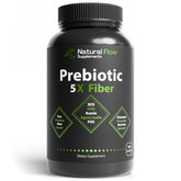 Natural Flow 5X Fibra envase: prebióticos para apoyar la salud intestinal.