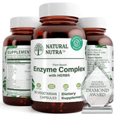 Natural Nutra enzimas digestivas de hierbas en cápsulas para una digestión suave