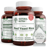 Natural Nutra levadura roja extracto en botella para apoyo cardiovascular y bienestar