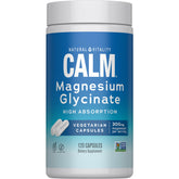 Natural Vitality Calma Magnesio, botella de 120 cápsulas, apoyo para la relajación diaria.