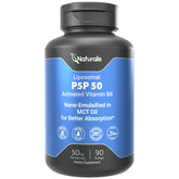 Naturalis Liposomal P-5-P: botella volcada muestra liberación liposomal para mejor absorción