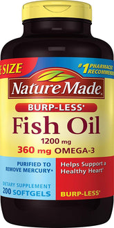 Nature Made Aceite de Pescado sin eructos en botella para uso diario