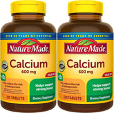 Nature Made calcio 600 mg con Vitamina D3, botella doble para soporte óseo