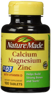 Nature Made calcio-magnesio-zinc comprimidos, frasco, apoyo a la salud ósea diaria