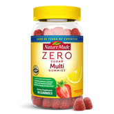 Nature Made gomitas multivitamínicas sin azúcar en frasco; uso diario.
