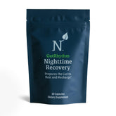 Nature M.D. GutRhythm, botella de cápsulas, apoyo nocturno para digestión suave.