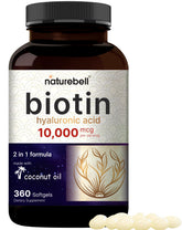 NatureBell Biotina 10000mcg en botella: cápsulas suaves para cabello y uñas