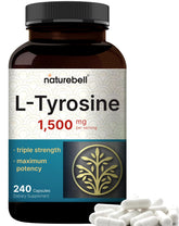NatureBell L-Tirosina: botella de cápsulas de 1500 mg para apoyo cognitivo diario
