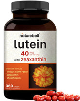 NatureBell Luteína 40 mg con Zeaxantina 1600 mcg, botella para apoyar la visión diaria.