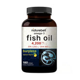 NatureBell Omega-3 cápsulas en botella para soporte cardíaco y bienestar diario.
